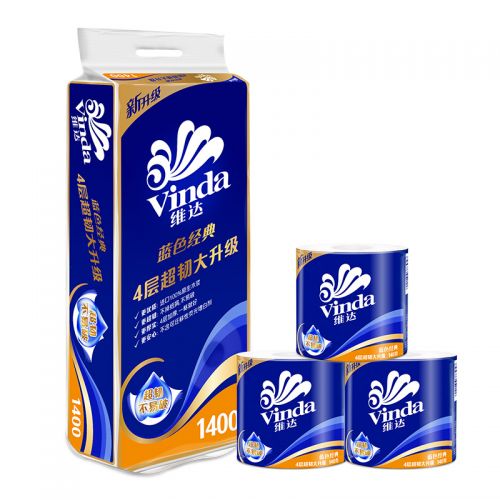 维达（Vinda）卷纸 蓝色经典140克10卷 4层加厚 卫生纸卷筒纸 纸巾卷纸