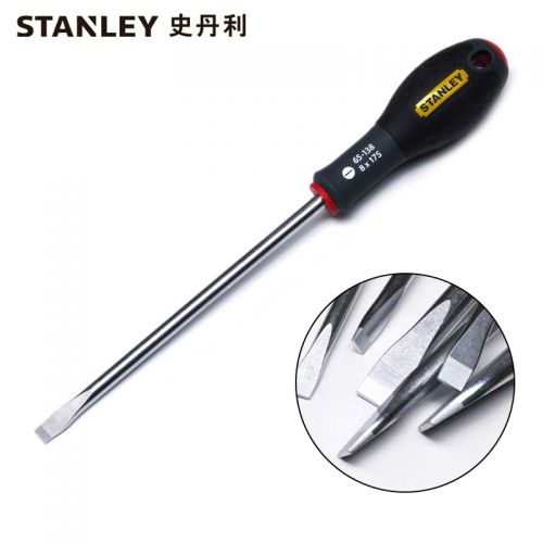 史丹利STANLEY 三色柄一字螺丝批8x200mm 家用螺丝刀起子改锥多功能维修工具 65-138-14 企业定制